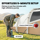Outsunny Inflatable Camping Tent W/ Air Pump, 2-3 Person Blow Up Tent, Khaki