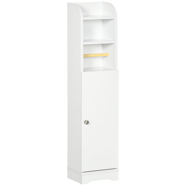 kleankin Freestanding Bathroom Storage Unit with Adjustable Shelf, White