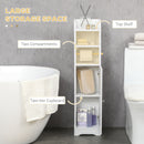 kleankin Freestanding Bathroom Storage Unit with Adjustable Shelf, White