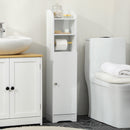 kleankin Freestanding Bathroom Storage Unit with Adjustable Shelf, White