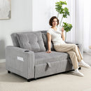 HOMCOM 2 Seater Sofa Bed, Click Clack Pull Out Bed Settee, Light Grey