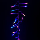 960 LED 12.4m Premier Cluster Indoor Outdoor Multi Function Mains Operated Christmas Lights with Timer on Clear Cable in Rainbow