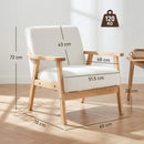 HOMCOM Accent Chair with Wood Frame Wide Seat Sherpa Fleece Armchair Cream