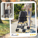 PawHut Foldable Dog Stroller with Mesh Windows for Mini Dogs, Dark Grey