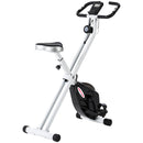SPORTNOW Folding Exercise Bike With Heart-Rate Sensor For Home Use, Pink/White