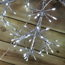 Premier 60cm Silver Starburst Snowflake Wall Window Decoration with 300 White LEDs