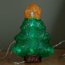 12cm Set of 5 Battery Operated Light up Christmas Tree Ornaments with 50 Cool White LEDs
