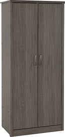LISBON 2 DOOR WARDROBE - BLACK WOOD GRAIN