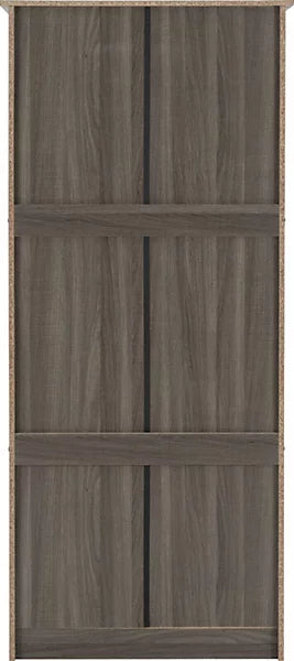LISBON 2 DOOR WARDROBE - BLACK WOOD GRAIN