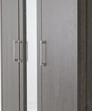 LISBON 3 DOOR MIRRORED WARDROBE - BLACK WOOD GRAIN