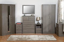 LISBON 3 DOOR MIRRORED WARDROBE - BLACK WOOD GRAIN