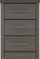LISBON 3 DRAWER BEDSIDE - BLACK WOOD GRAIN