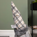 73cm Grey Sitting Christmas Gonk Decoration with Tartan Hat and Dangly Legs