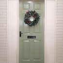 45cm Snow Tipped Christmas Wreath with Pine Cones and Red Berries