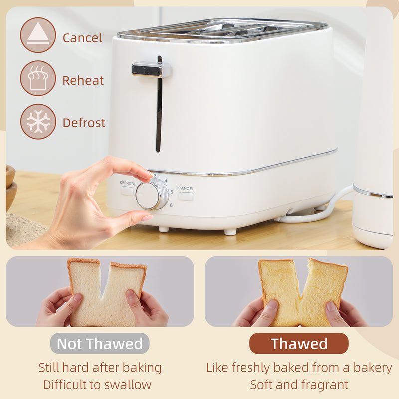 HOMCOM 1.7L 3000W Fast Boil Electric Kettle and 2 Slice Toaster Set