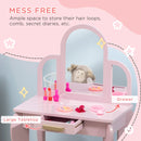 HOMCOM Dressing Table Set - Pink