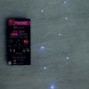 50 LED 2.5m Premier MicroBrights Indoor Outdoor Christmas Multi Function Battery Operated Lights with Timer on Pin Wire in Cool White
