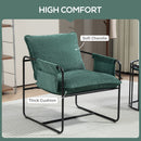 HOMCOM Upholstered Reading Chair with Side Pockets and Steel Frame