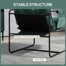 HOMCOM Upholstered Reading Chair with Side Pockets and Steel Frame