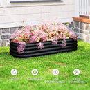 Outsunny Galvanised Raised Garden Bed Planter Box with Safety Edging, Black
