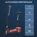 HOMCOM Kids Foldable E-Scooter W/Brake Kickstand for 7-12 Years Old -Red