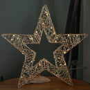 38cm Battery Operated Light up Gold Weave Christmas Weave with Warm White LEDs