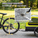 PawHut Dog Bike Trailer w/ Flip-Down Ramp Tailgate, Reflectors, Yellow