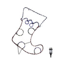 60cm X 42cm Light Up FlexiBrights Christmas Stocking Silhouette With 134 Multi-Coloured LEDs