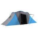 Outsunny 4-6 Man Camping Tent With 2 Bedroom And Living Area, Grey And Orange