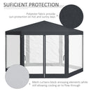 Outsunny Hexagonal Gazebo Patio, Outdoor Canopy Patio Party Tent Dark Grey