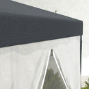 Outsunny Hexagonal Gazebo Patio, Outdoor Canopy Patio Party Tent Dark Grey