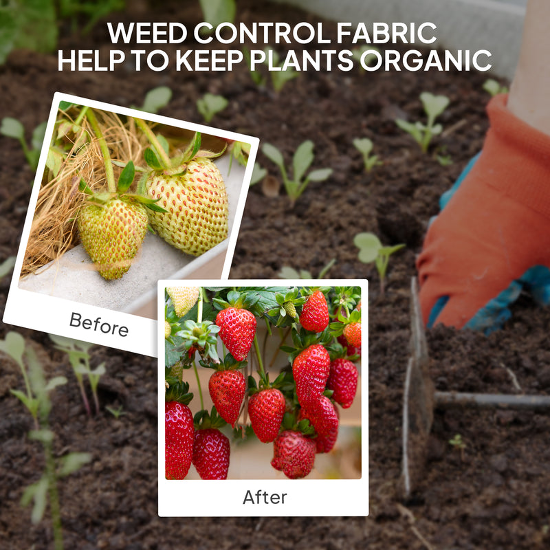 Outsunny 2m x 90m Weed Control Membrane, Heavy Duty Weed Barrier Fabric