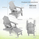 Set of 2 Adirondack Lounge Patio Chairs