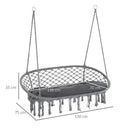 Outsunny Hammock Chair Cotton Rope Porch with Cushion for Indoor Outdoor Using