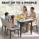 HOMCOM Dining Table For 4, Kitchen Table With Sintered Stone Tabletop, White