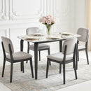 HOMCOM Dining Table For 4, Kitchen Table With Sintered Stone Tabletop, White