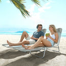 Outsunny 2 Pieces Sun Loungers Foldable Reclining Chair, Light Grey