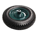Replacement 16" x 4" Pneumatic Heavy Duty Garden Wheelbarrow Wheel & Axel In Green