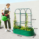 Outsunny 4 x 2 x 4.6ft Galvanised Raised Garden Bed with Trellis, Green