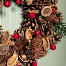 Winter Spice Hanging Christmas Wreath with Pine Cones Berries & Dried Fruit