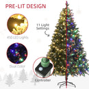 HOMCOM 7 Ft Artificial LED Christmas Tree With Metal Base, Hinged Branches