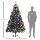HOMCOM 7 Ft Artificial LED Christmas Tree With Metal Base, Hinged Branches
