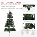 HOMCOM 7 Ft Artificial LED Christmas Tree With Metal Base, Hinged Branches