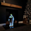 60cm Infinity Light up The Snowman Christmas Decoration with White LEDs on Wooden Base