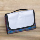 1.50m X 1.15m Waterproof Patterned Picnic Blanket Rug With Carry Handle In Blue