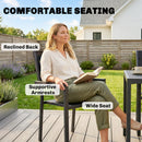 Outsunny 7 Pieces Outdoor Dining Set, Garden Table and Chairs Set, Black