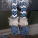 55cm Battery Operated Light up Blue Christmas Gonk with Dangly Legs & Snowflake Hat