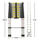 4.7m Telescopic Ladder Multi-Purpose folding Ladders Telescopic Extendable Portable Sturdy Loft Ladder