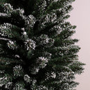 6.5ft (2m) Pencil Style Slim Snow Tipped Artificial Christmas Tree in Green