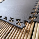 Samuel Alexander Black EVA Foam Floor Mats 60x60cm Interlocking Gym & Play Mats, Non-Slip, Water Resistant